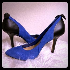 Jessica Simpson Blue and Black Bow Heels